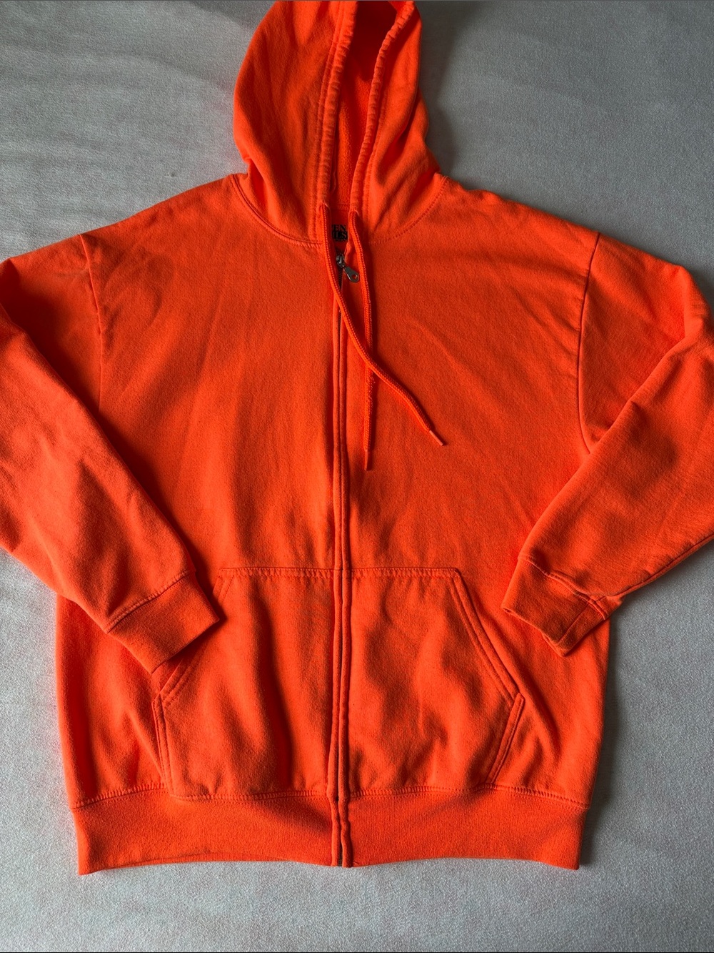 OPEN TRAILS Men's Orange Full-Zip Hooded Sweatshirt - Classic Zip Hoodie Size L